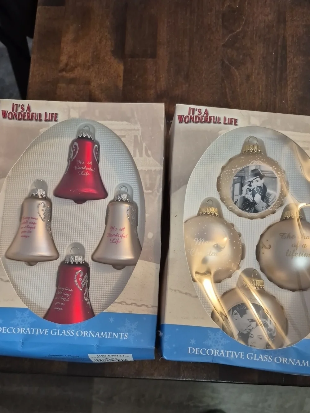 Decorative Glass Ornaments - Red & Cream